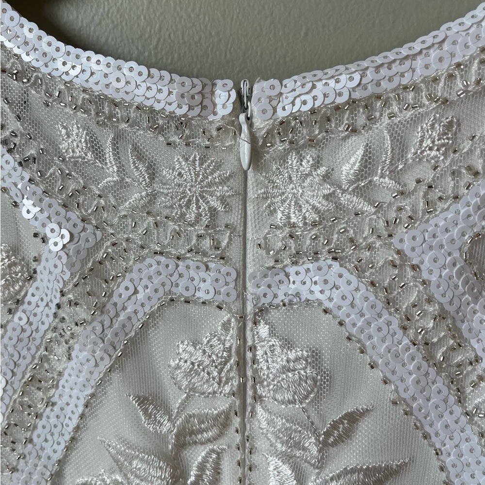 Lulu’s Spread Your Shine White Sequin Embroidered Bodycon Dress Small - Picture 8 of 11